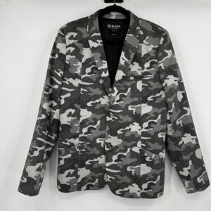 Buckle‎ Black Premium Mens Camo Blazer Gray Two Button Jacket Small Urban Street